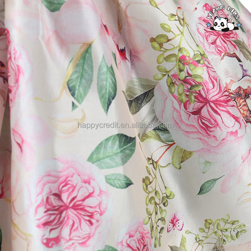 LEZONKIDS - Customizable Girl Princess Skirt Oblique Shoulder Three-Dimensional Flower Design Children Dress